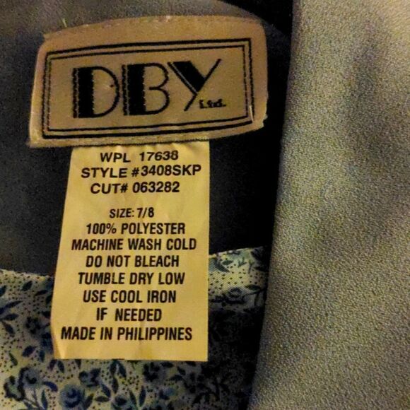 DBY LTD. Vintage blue jacket dress size 7/8 - Picture 4 of 7